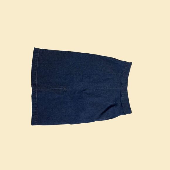 Vintage 90s Tommy Jeans skirt, size 5 blue mini to midi stretch skirt - Picture 5 of 7